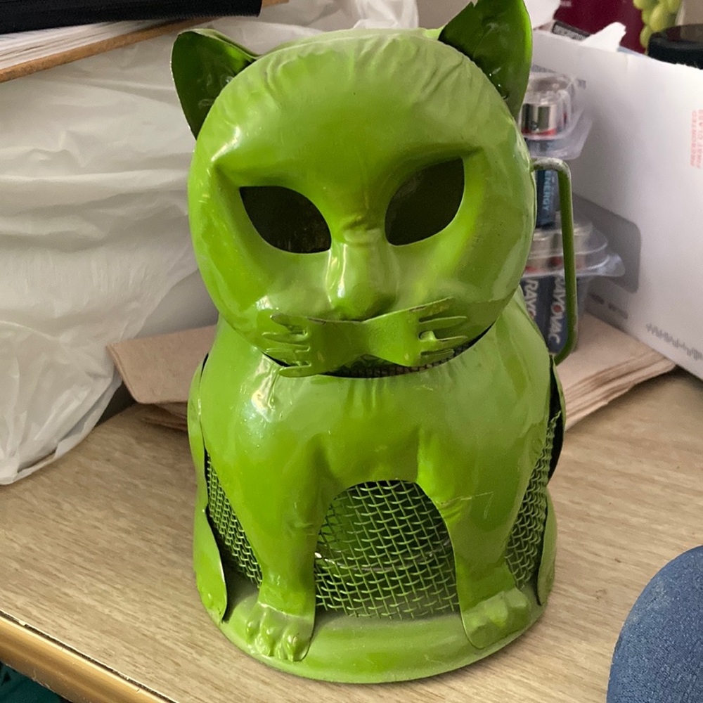 Vintage Metal Cat Lantern
